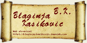 Blaginja Kašiković vizit kartica